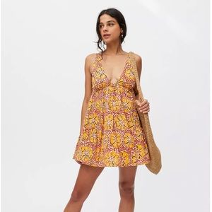 UO Claudette Plunging Frock Dress